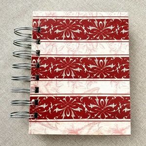 Red and Green Small Handmade Notebook